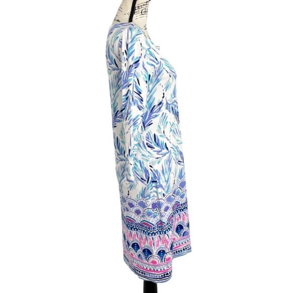 Lilly Pulitzer Sophie Dress Flock Together Blue & Pink 3/4 Sleeve Womens Size S - Picture 3 of 9